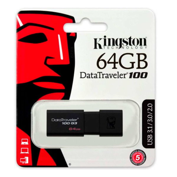 Pendrive Kingston 64GB 3.0 Data Traveler DT100G3
